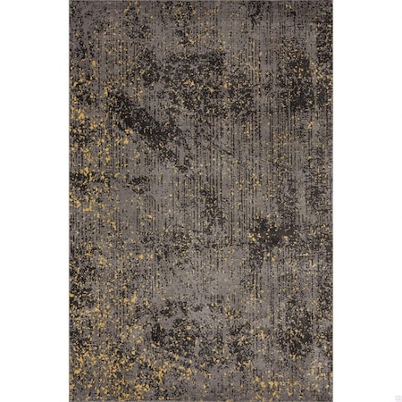 Homeroots 8 x 10 ft. Gray & Yellow Abstract Sprinkle Area Rug 395769